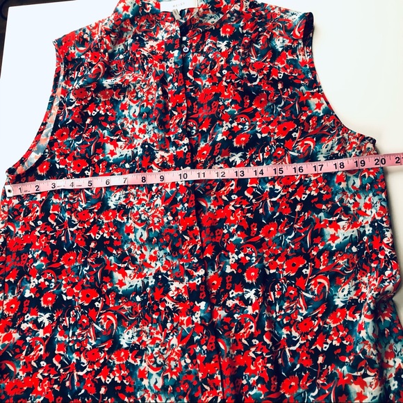 REISS Vali Ditsy Floral Print Dress Drop Waist Ruffle Hem Detail Sleeveless Sz 8 - Picture 13 of 15